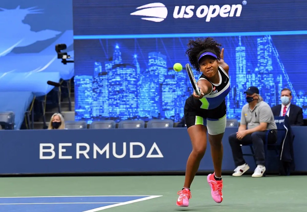 Naomi Osaka of Japan taps rackets with Victoria Azarenka of Belarus in the women's singles final match on day 13 of the 2020 U.S. Open tennis tournament at USTA Billie Jean King National Tennis Center. (Robert Deutsch/USA TODAY Sports)
