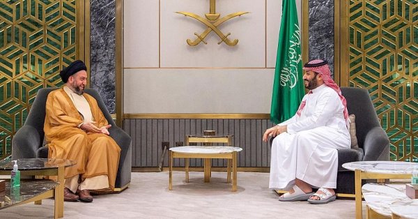 صحيفة البلاد | عاجل | ولي العهد السعودي يستقبل زعيم تيار الحكمة في جمهورية  العراق