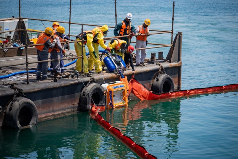 "الأعلى للبيئة" ينفذ تمرينًا ميدانيًا مشتركًا للاستجابة لحوادث التسرب النفطي