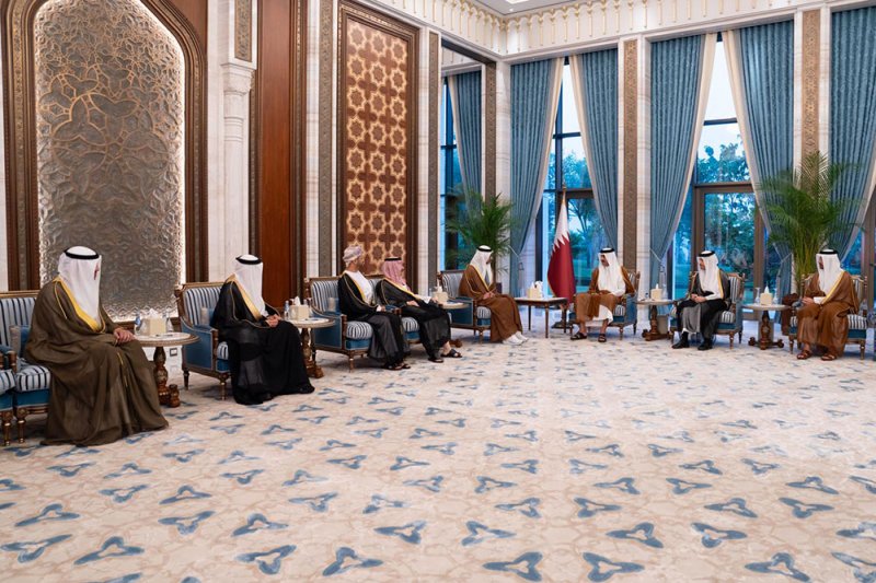 سمو أمير دولة قطر يستقبل وزراء خارجية دول مجلس التعاون لدول الخليج العربية