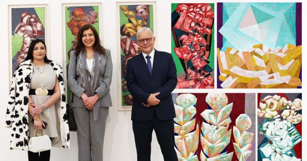 سفيرة مصر لدى المملكة للبلاد: ”لوحات وليد قانوش رسالة فن سامية عابرة للحدود“ 