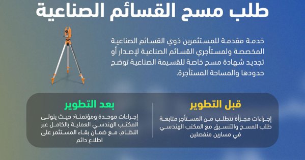 وزارة الصناعة والتجارة تطور خدمة مسح القسائم الصناعية 